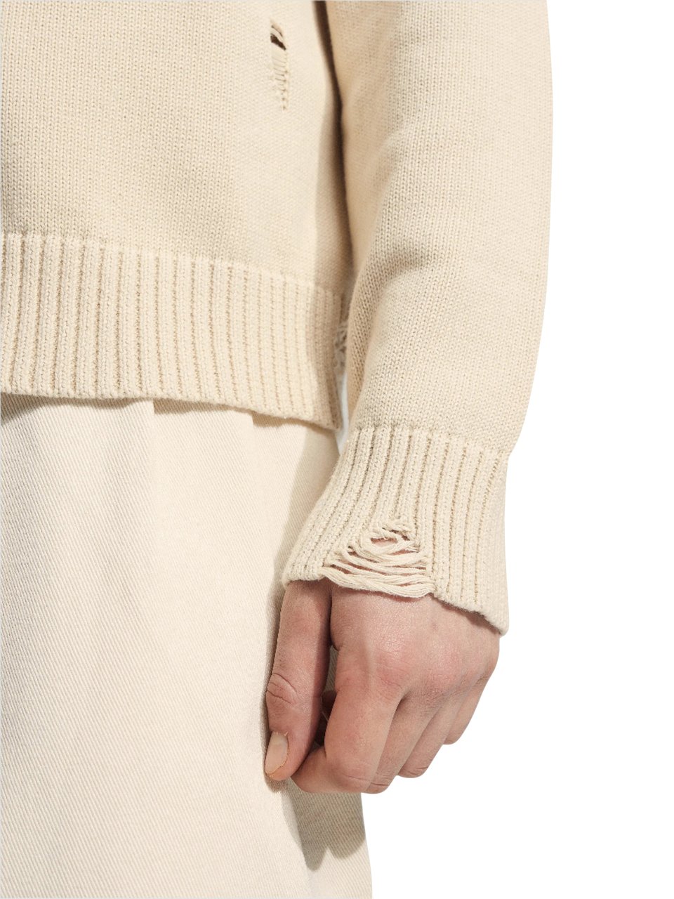 Bram's Fruit Distressed Chest Pocket Knit - Beige Beige