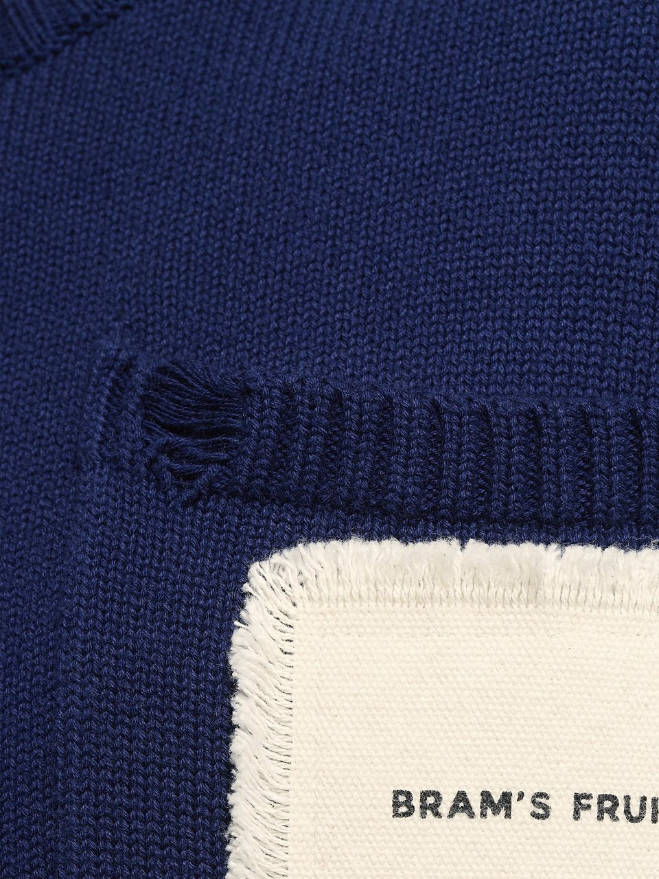 Bram's Fruit Distressed Chest Pocket Knit - Navy Blauw