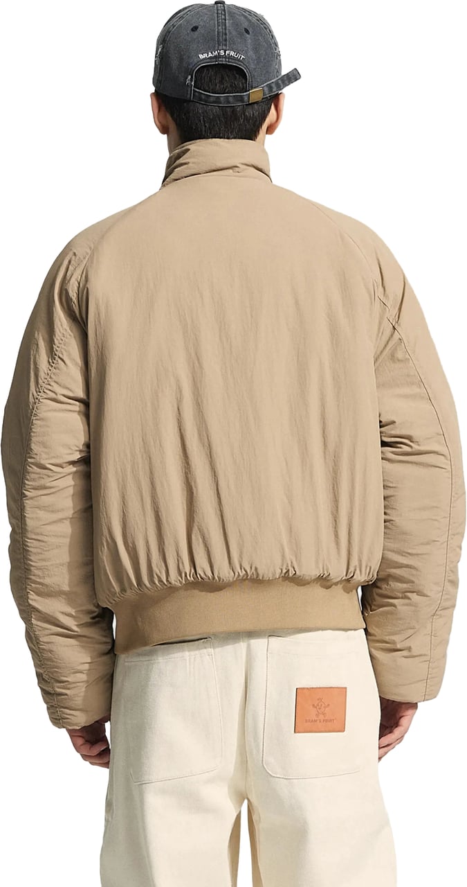 Bram's Fruit Emblem Patch Padded Jacket - Khaki Groen