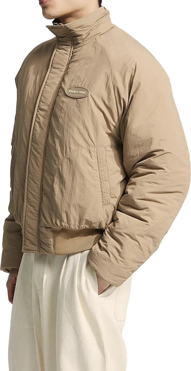 Bram's Fruit Emblem Patch Padded Jacket - Khaki Groen