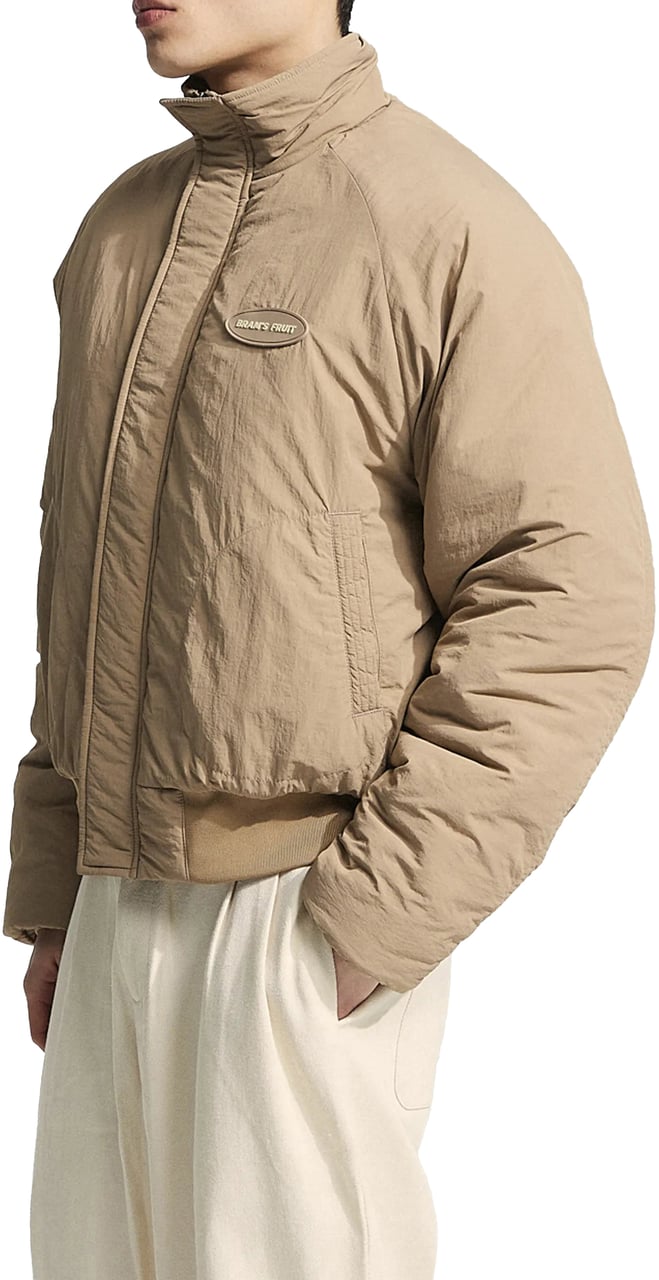 Bram's Fruit Emblem Patch Padded Jacket - Khaki Groen
