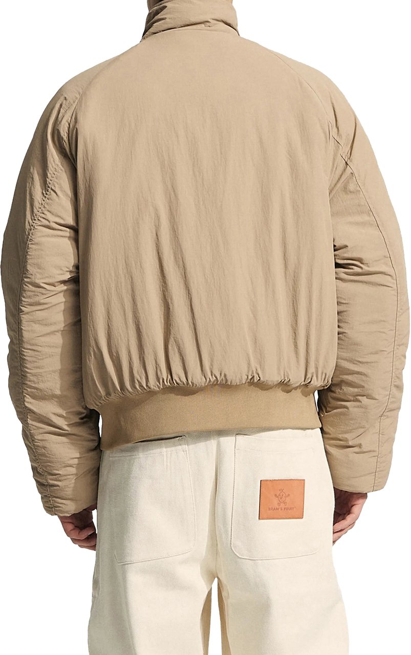 Bram's Fruit Emblem Patch Padded Jacket - Khaki Groen