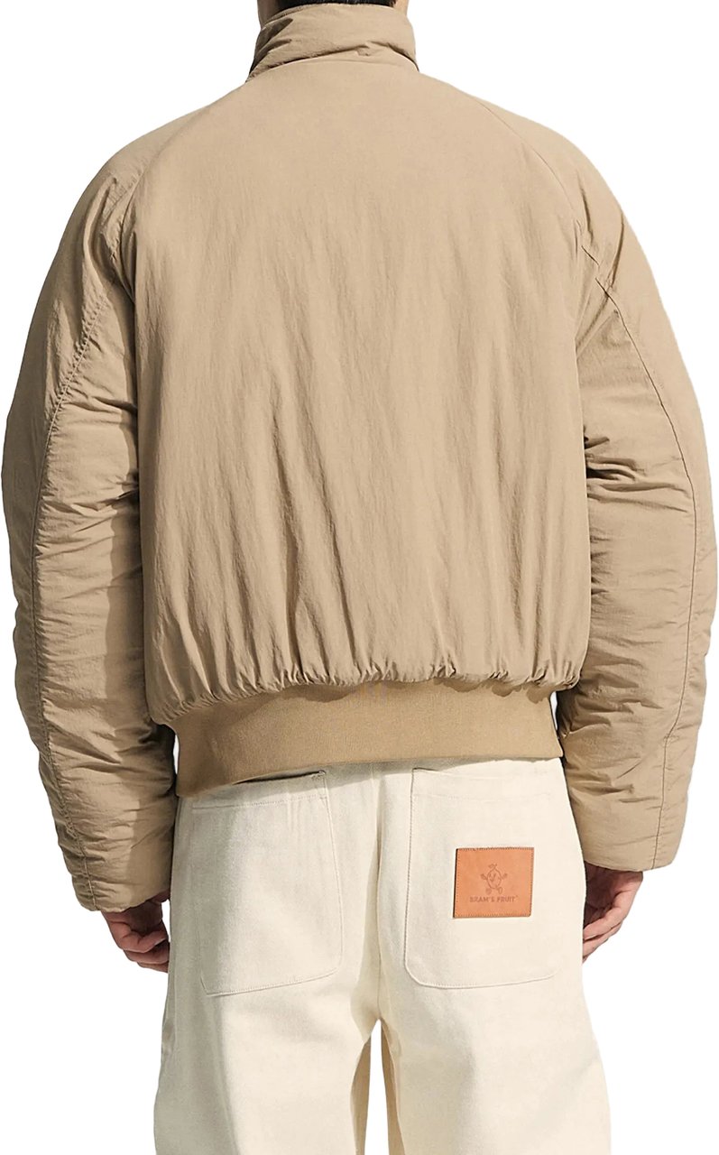 Bram's Fruit Emblem Patch Padded Jacket - Khaki Groen