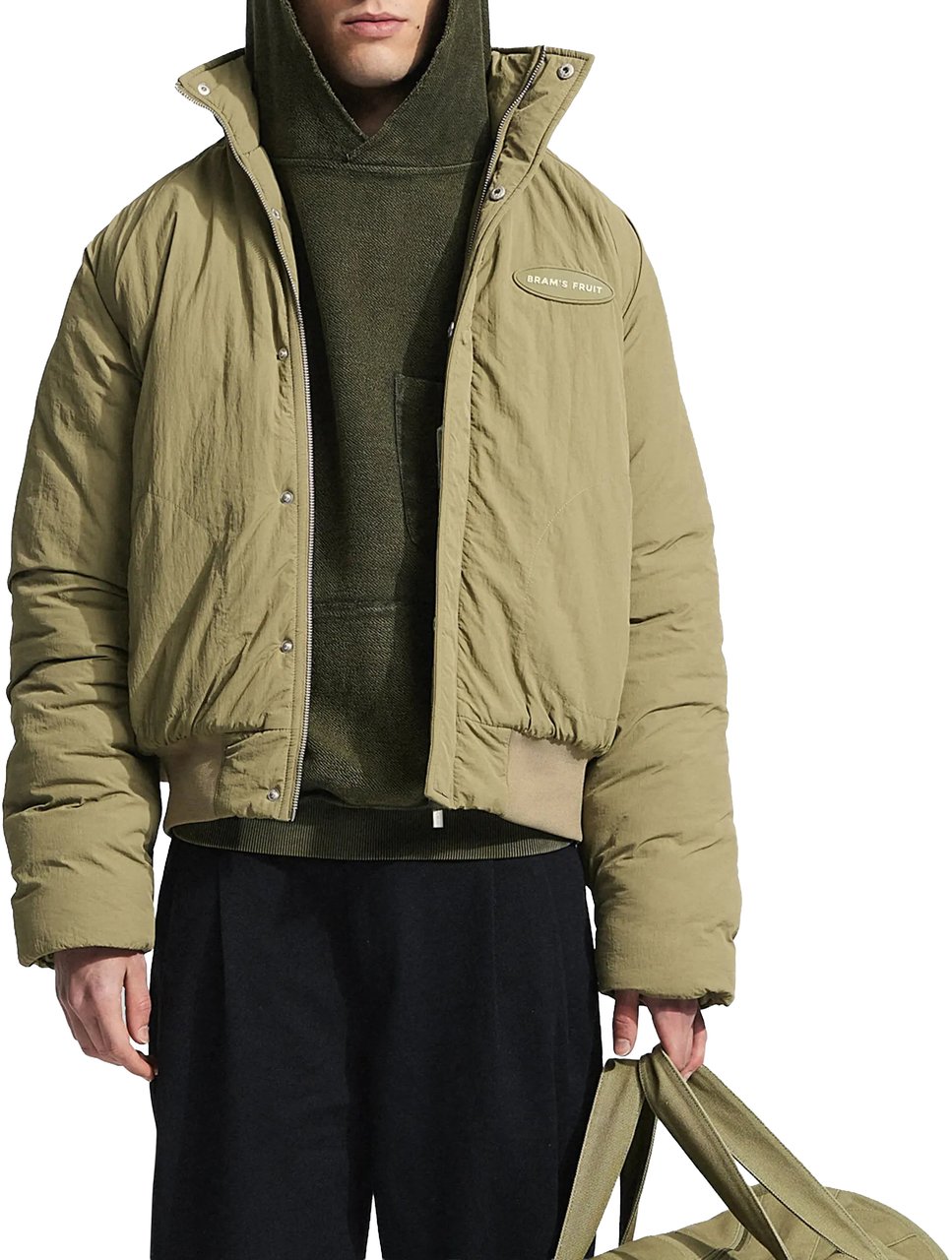 Bram's Fruit Emblem Patch Padded Jacket - Green Groen