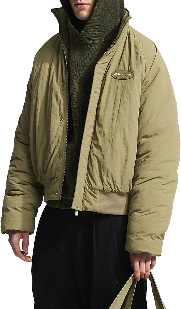 Bram's Fruit Emblem Patch Padded Jacket - Green Groen