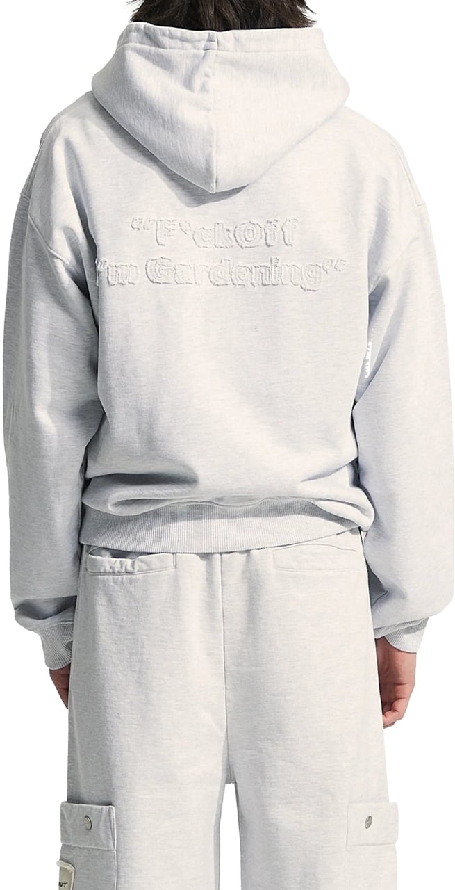 Bram's Fruit Cut & Sew Quarter Zip Hoodie - Grey Melange Grijs