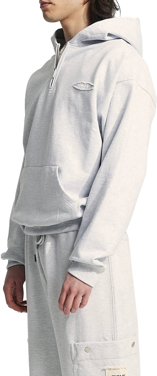 Bram's Fruit Cut & Sew Quarter Zip Hoodie - Grey Melange Grijs