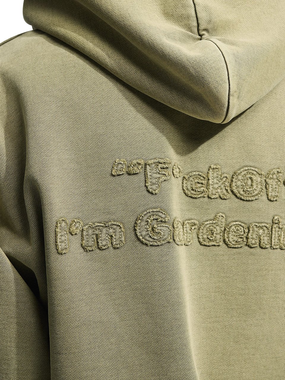 Bram's Fruit Cut & Sew Quarter Zip Hoodie - Washed Olive Green Groen