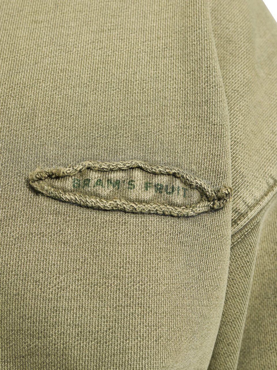 Bram's Fruit Cut & Sew “F*ck Off” Crewneck - Washed Olive Green Groen