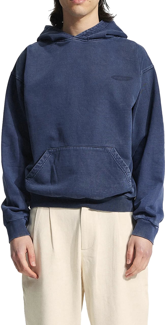 Bram's Fruit Distressed “F*ck Off” Hoodie - Washed Midnight Blue Blauw