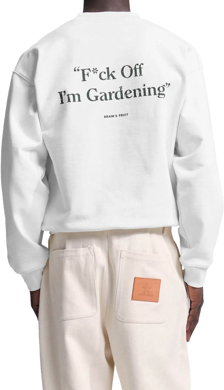 Bram's Fruit Distressed “F*ck Off I'm Gardening” Crewneck - Grey Melange Grijs