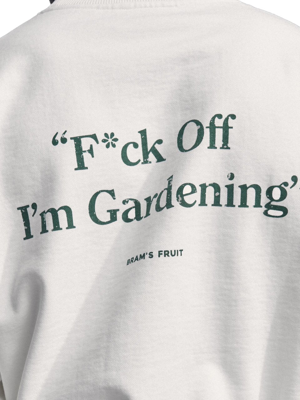 Bram's Fruit Distressed “F*ck Off I'm Gardening” Crewneck - Grey Melange Grijs