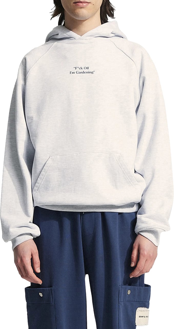 Bram's Fruit "F*ck Off I'm Gardening" Raglan Hoodie- Grey Melange Grijs