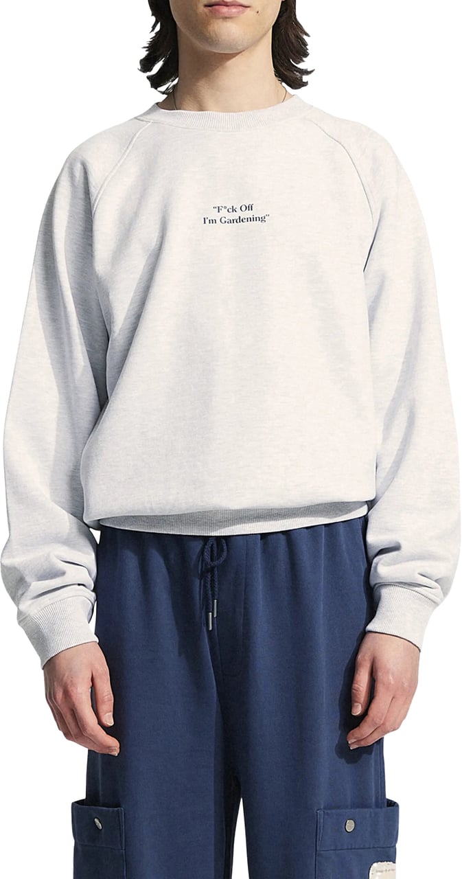 Bram's Fruit "F*ck Off I'm Gardening" Raglan Crewneck - Grey Melange Grijs