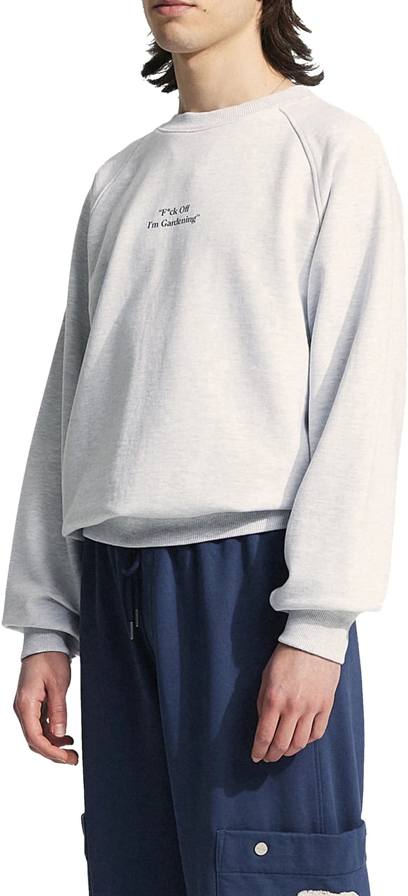 Bram's Fruit "F*ck Off I'm Gardening" Raglan Crewneck - Grey Melange Grijs