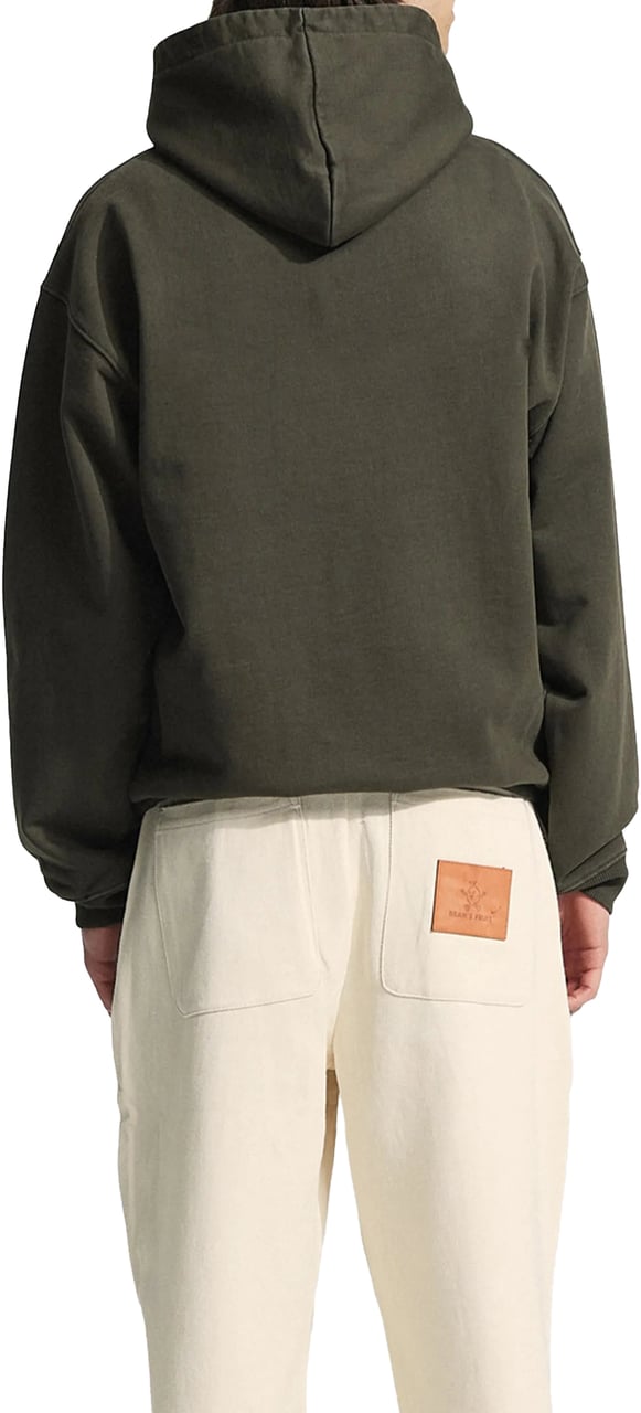 Bram's Fruit Garden Hose Chain Stitch Hoodie - Solid Charcoal Black Zwart