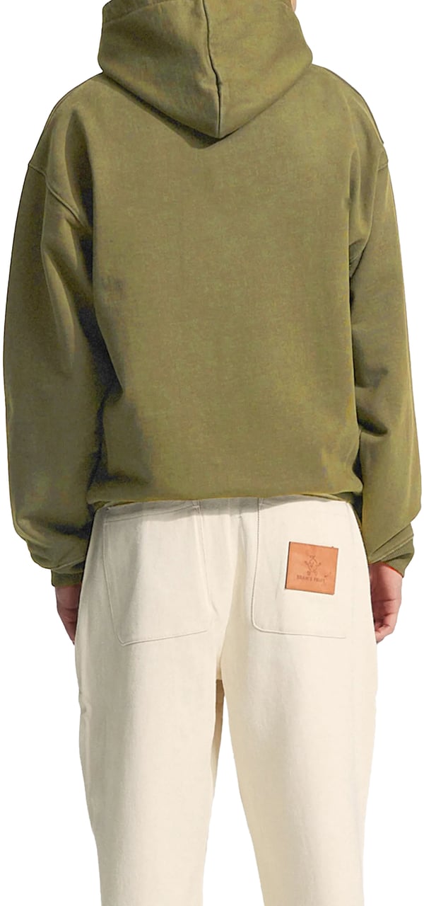 Bram's Fruit Garden Hose Chain Stitch Zipper Hoodie - Solid Olive Green Groen