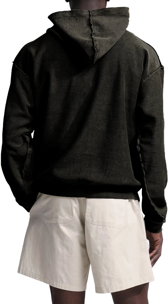 Bram's Fruit Chest Pocket Zipper Hoodie - Washed Charcoal Grijs