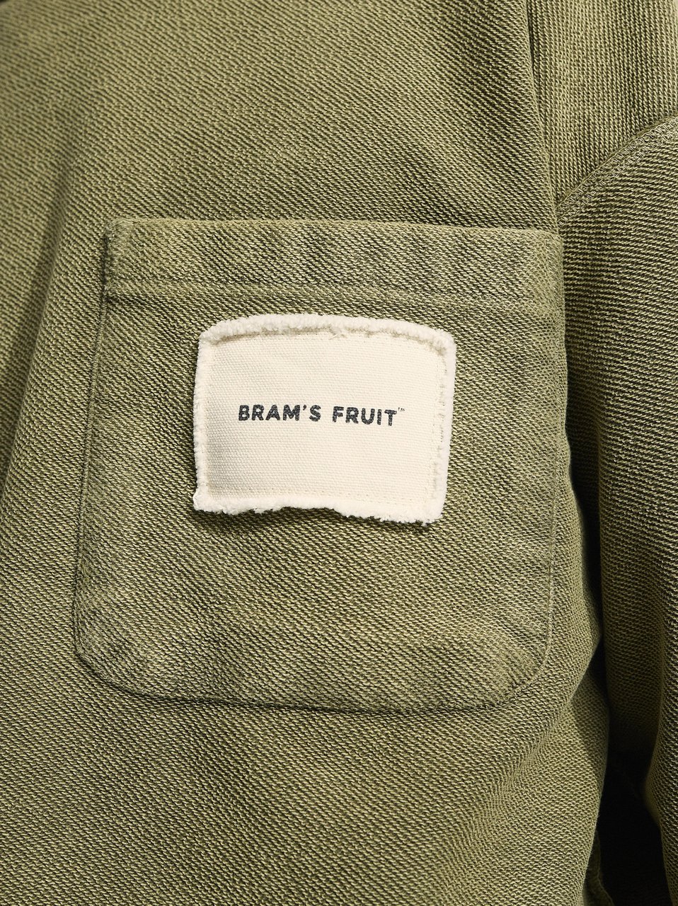 Bram's Fruit Chest Pocket Crewneck  - Washed Olive Green Groen