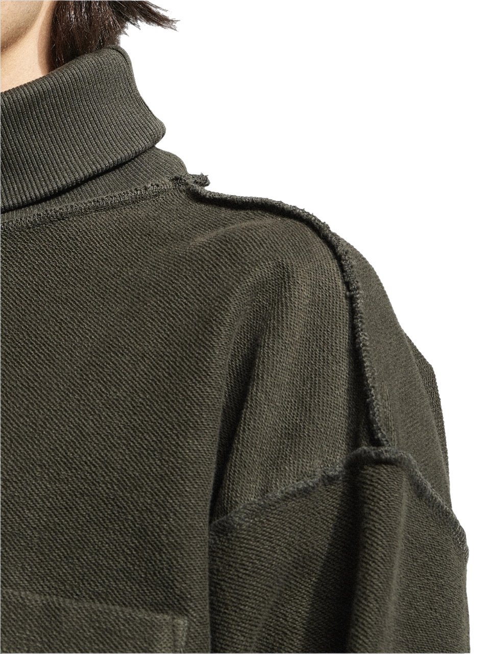 Bram's Fruit Turtle Neck Chest Pocket - Washed Charcoal Grijs