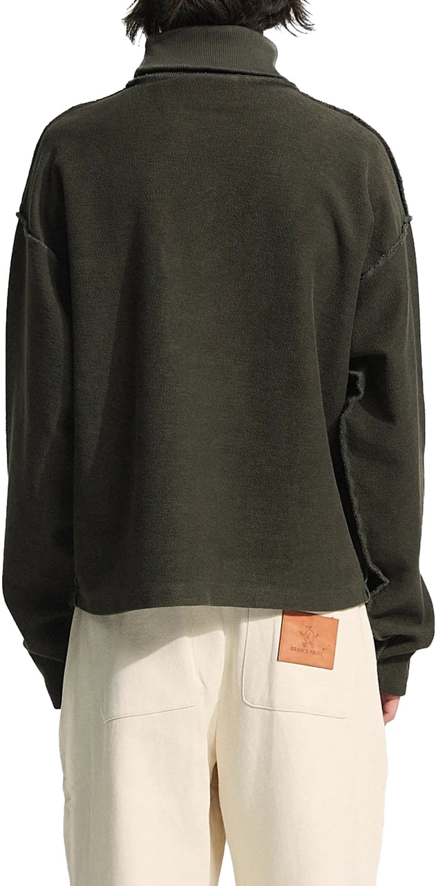 Bram's Fruit Turtle Neck Chest Pocket - Washed Charcoal Grijs