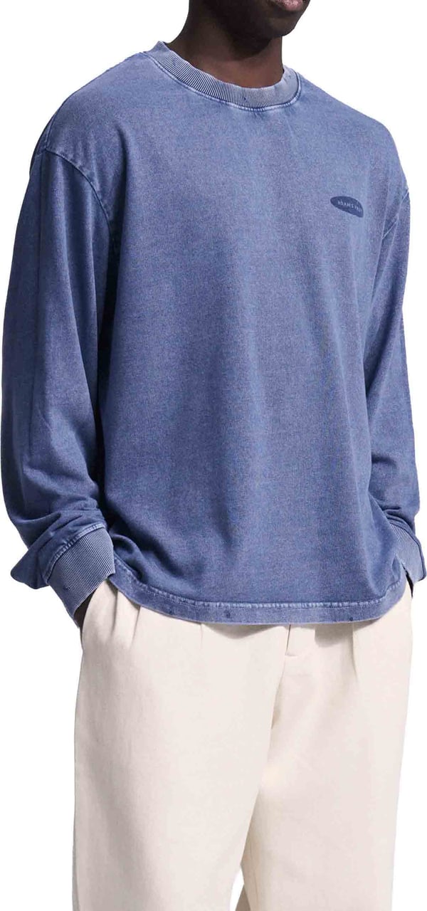 Bram's Fruit Distressed "F*ck Off I'm Gardening" Longsleeve - Washed Midnight Blue Blauw