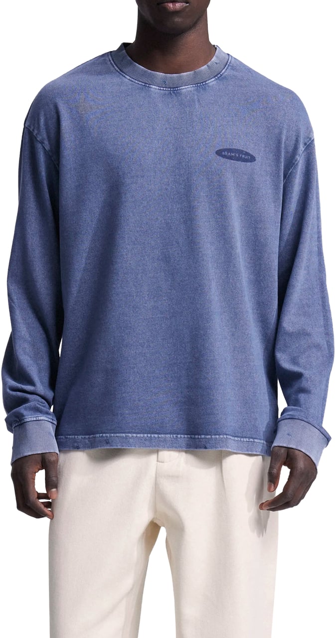 Bram's Fruit Distressed "F*ck Off I'm Gardening" Longsleeve - Washed Midnight Blue Blauw