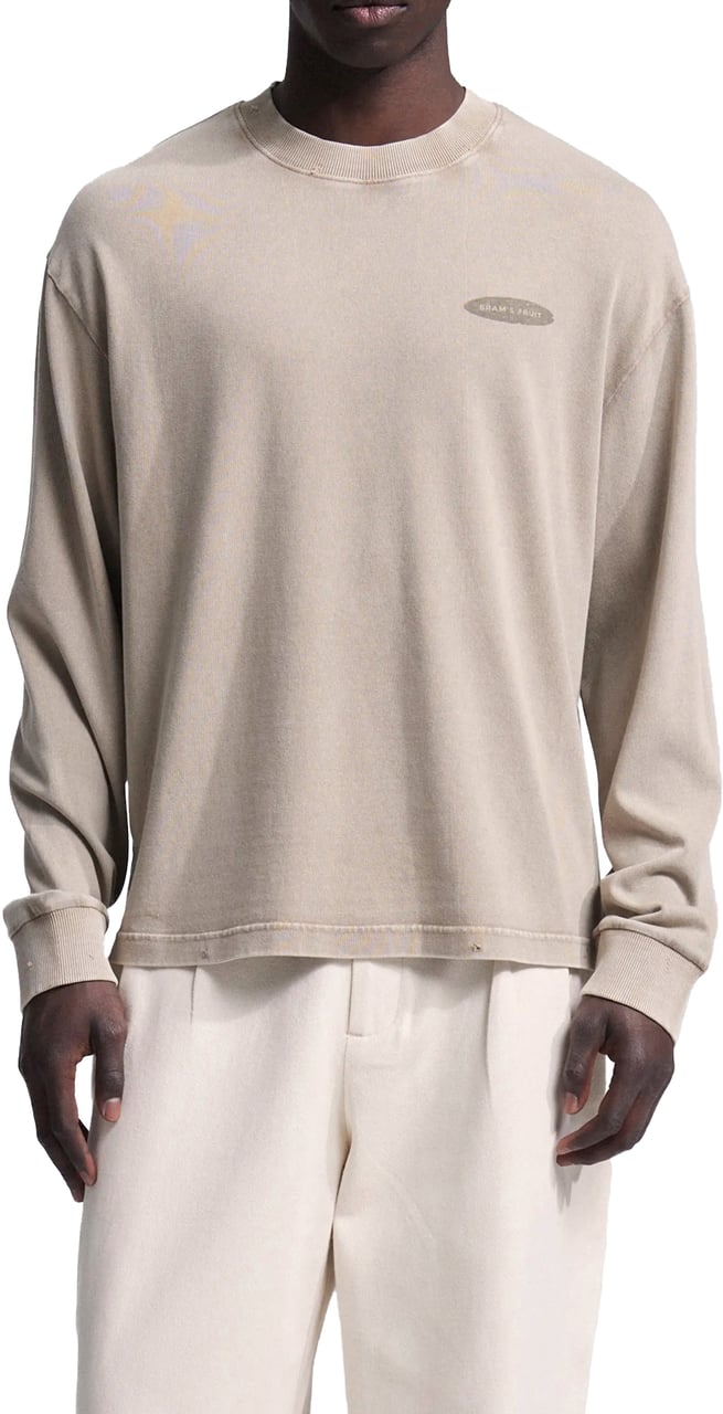 Bram's Fruit Distressed "F*ck Off I'm Gardening" Longsleeve - Washed Khaki Groen