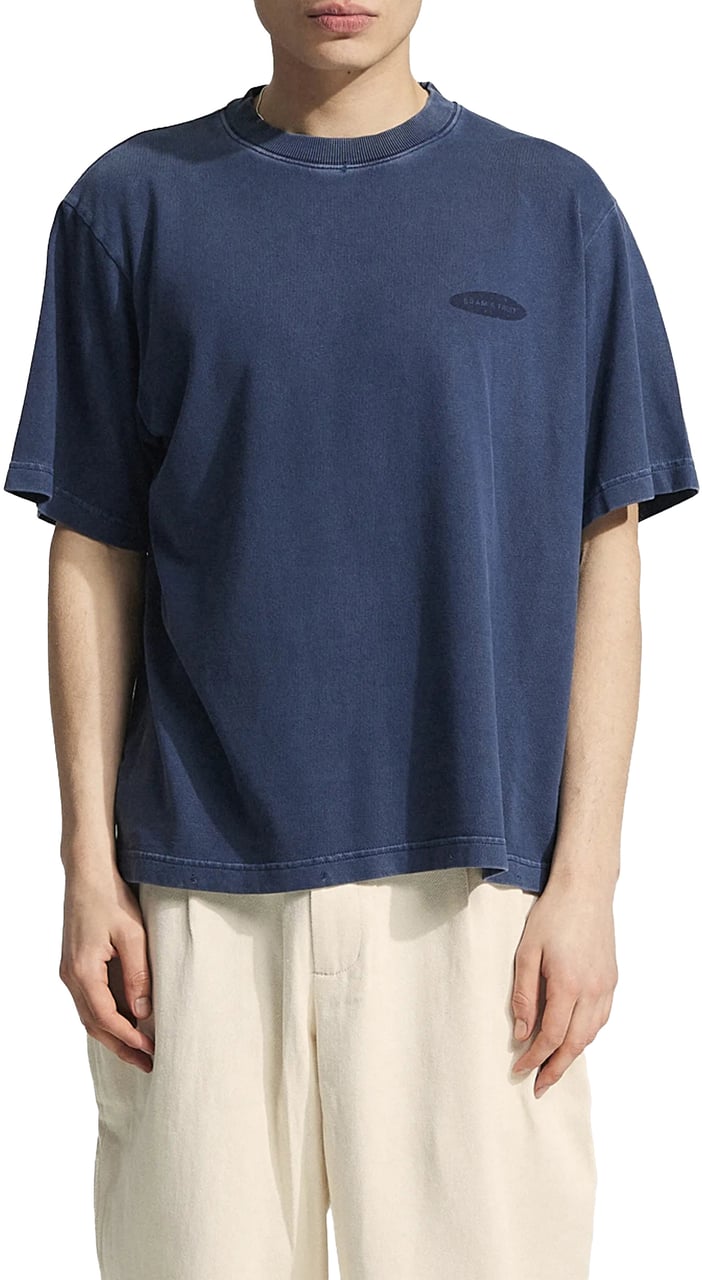 Bram's Fruit Distressed "F*ck Off I'm Gardening" T-shirt - Washed Midnight Blue Blauw