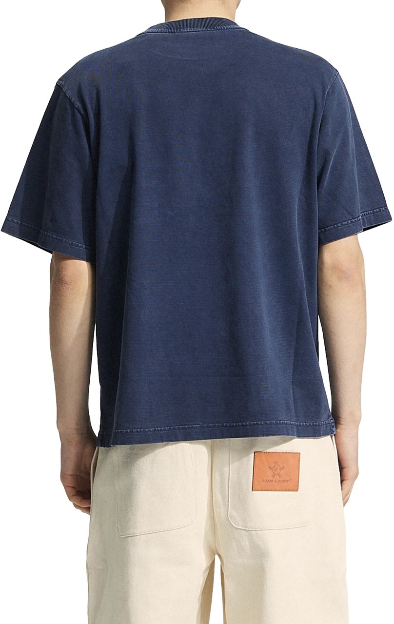 Bram's Fruit Chest Pocket T-shirt - Washed Midnight Blue Blauw