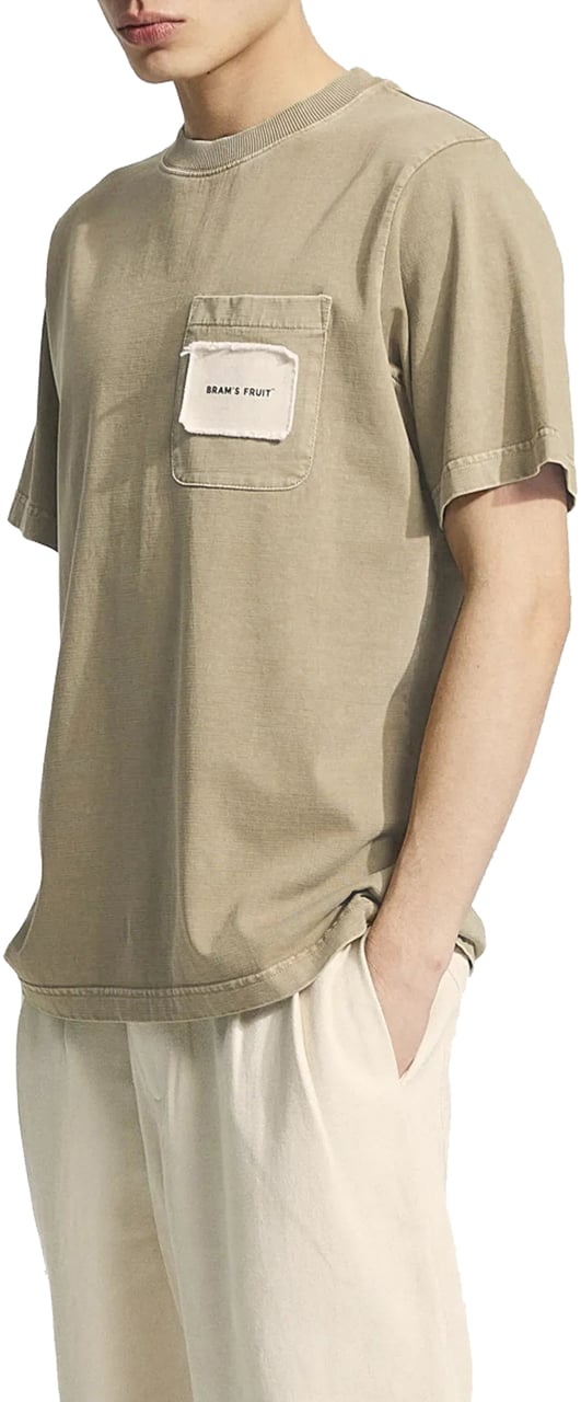 Bram's Fruit Chest Pocket T-shirt - Washed Khaki Groen