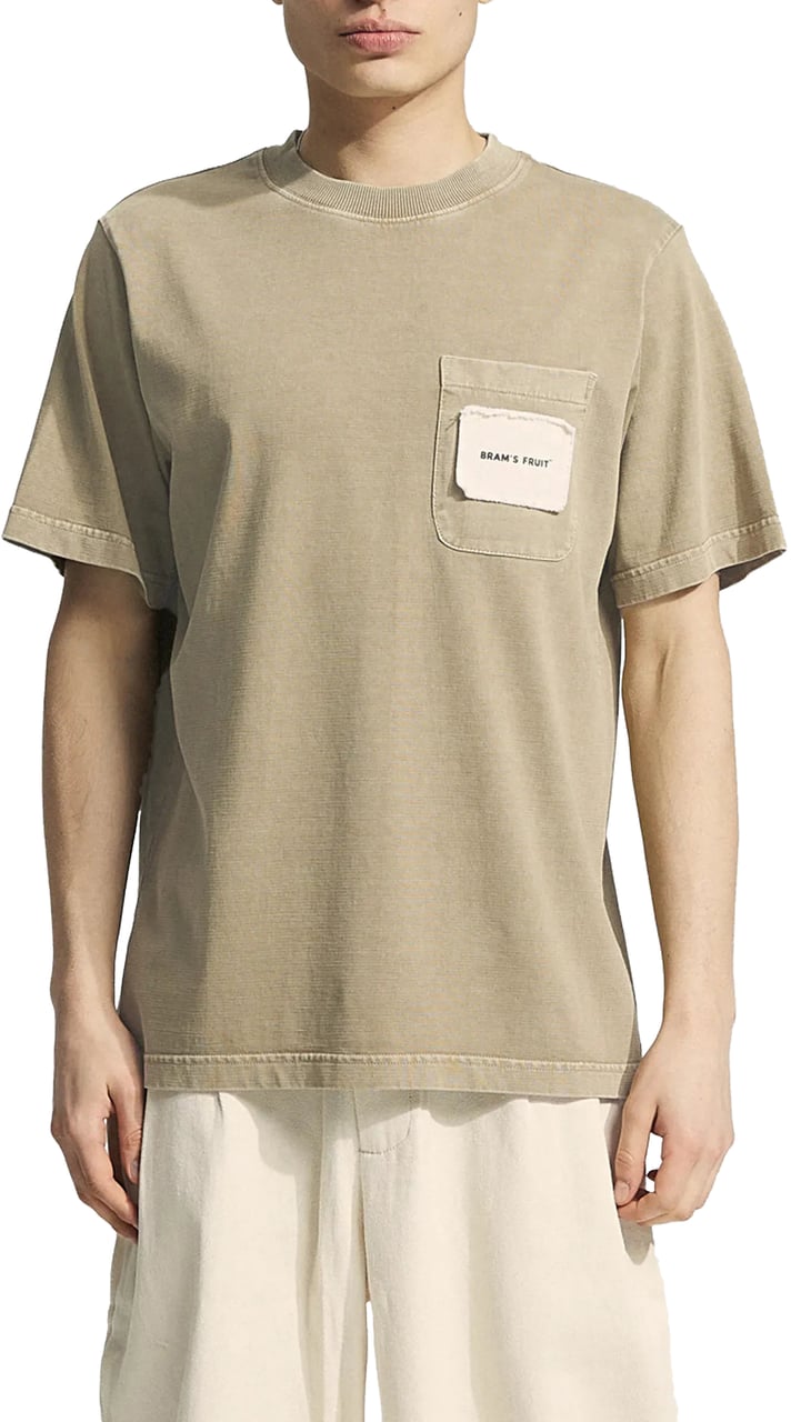 Bram's Fruit Chest Pocket T-shirt - Washed Khaki Groen