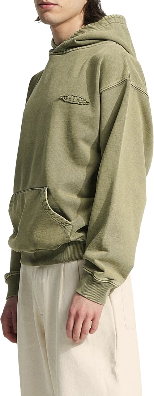 Bram's Fruit Cut & Sew “F*ck Off I'm Gardening” Hoodie - Washed Olive Green Groen