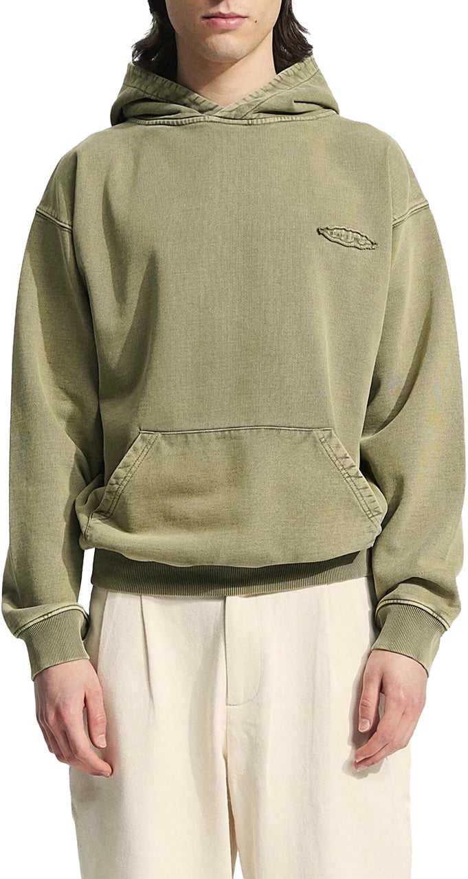 Bram's Fruit Cut & Sew “F*ck Off I'm Gardening” Hoodie - Washed Olive Green Groen