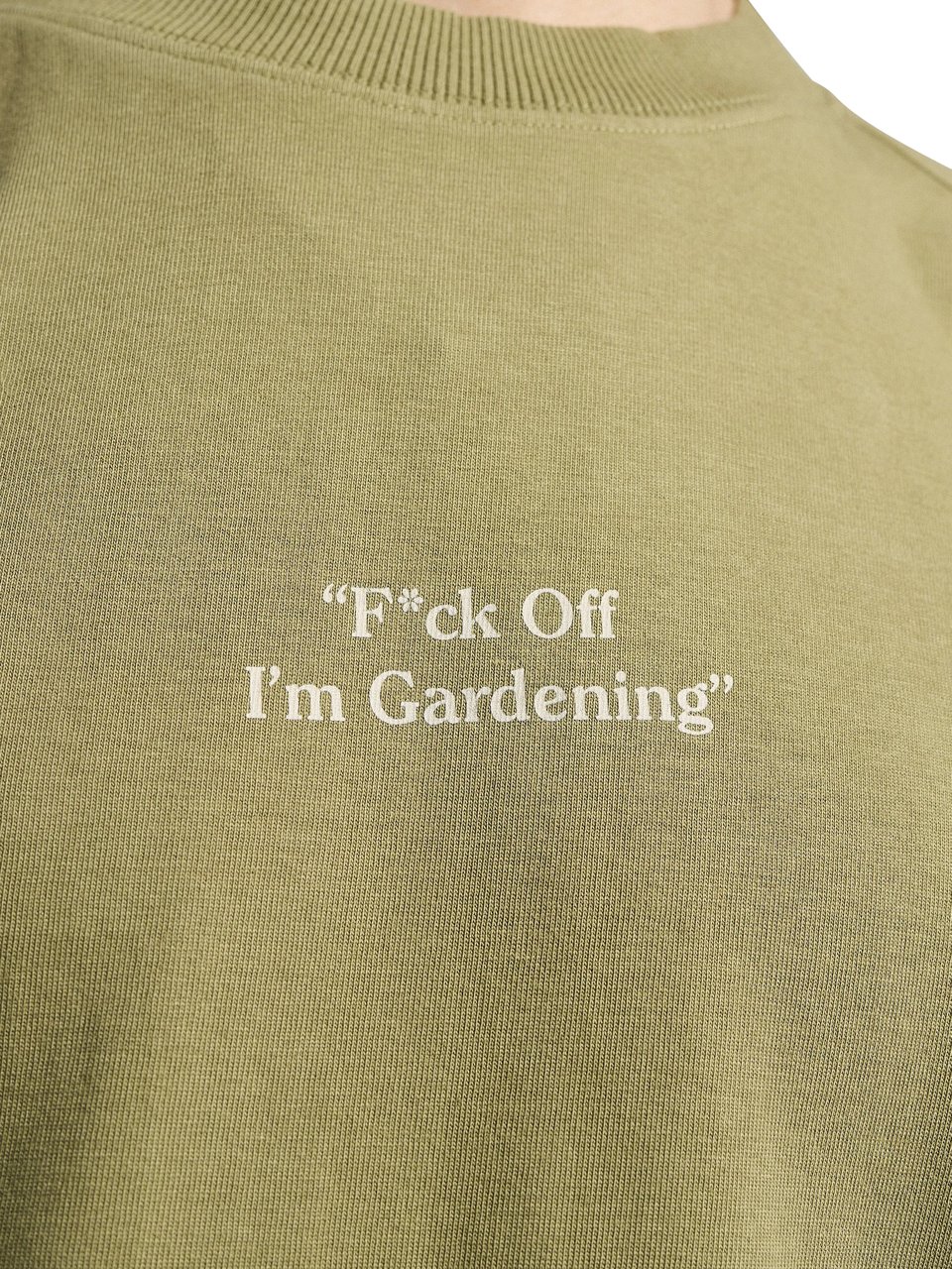 Bram's Fruit "F*ck Off I'm Gardening" Raglan T-shirt - Solid Olive Green Groen