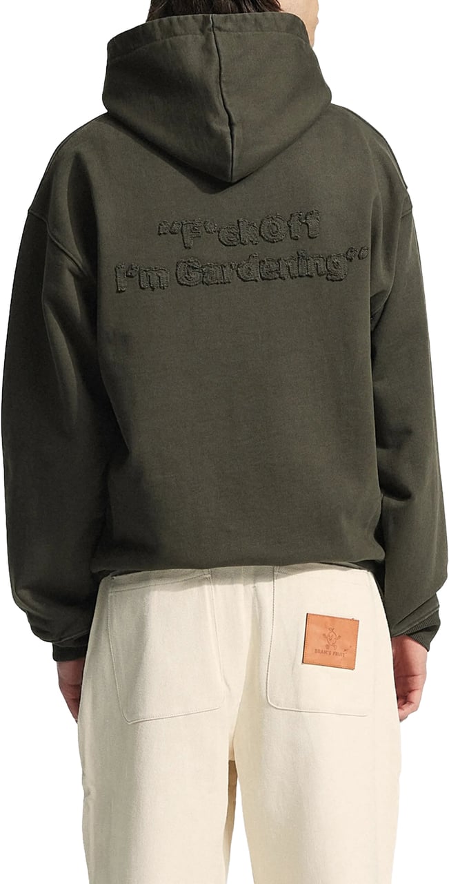 Bram's Fruit Cut & Sew “F*ck Off I'm Gardening” Hoodie - Washed Charcoal Grijs