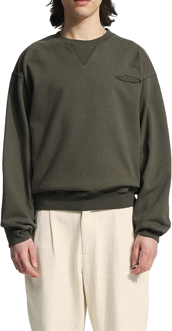 Bram's Fruit Cut & Sew “F*ck Off I'm Gardening” Crewneck - Washed Charcoal Black Zwart