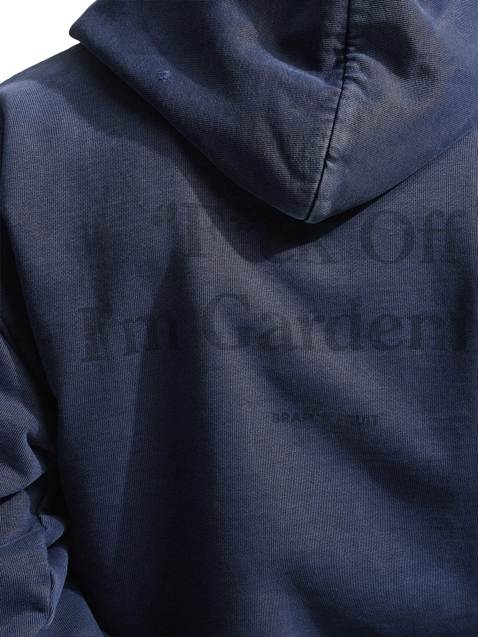 Bram's Fruit Distressed F*ck Off Zipper Hoodie - Washed  Navy Blauw