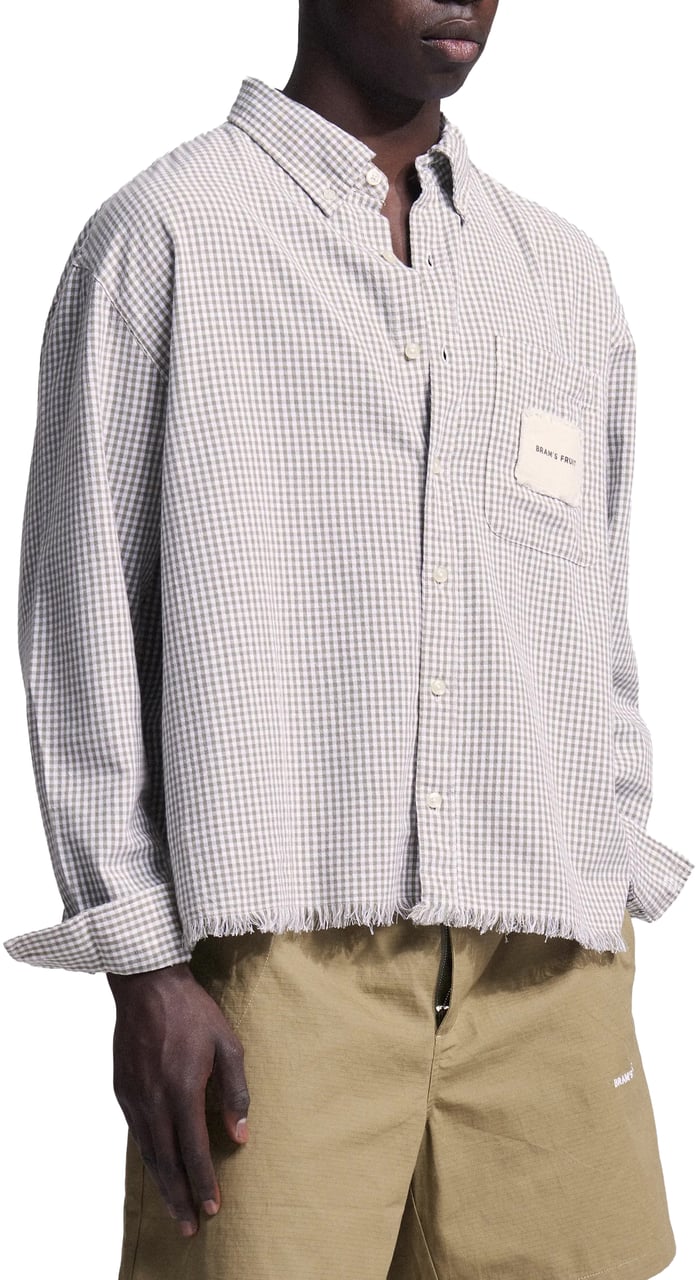 Bram's Fruit Distressed Farmer's Shirt Longsleeve - Olive Green Groen