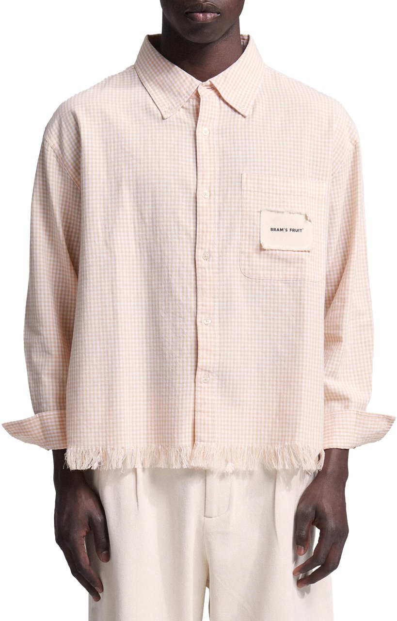 Bram's Fruit Distressed Farmer's Shirt Longsleeve - Orange Oranje