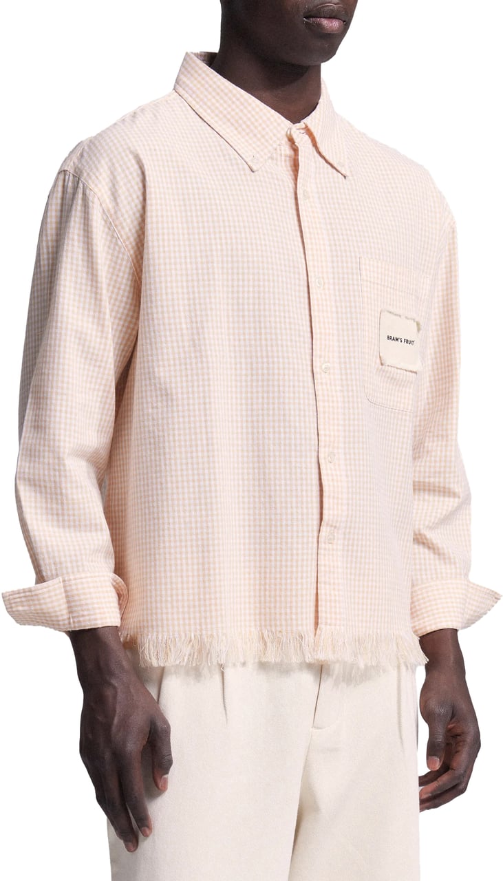 Bram's Fruit Distressed Farmer's Shirt Longsleeve - Orange Oranje