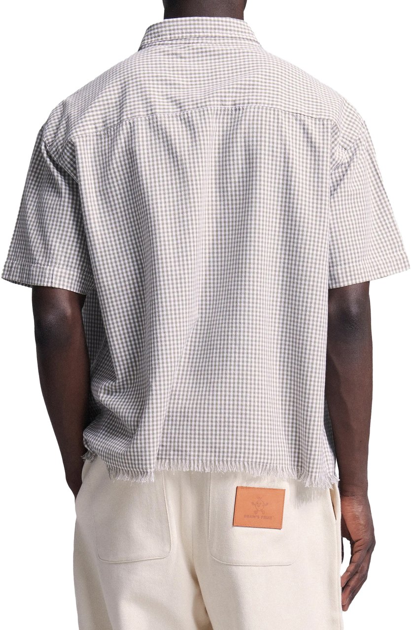 Bram's Fruit Distressed Farmer's Shirt Shortsleeve - Olive Green Groen