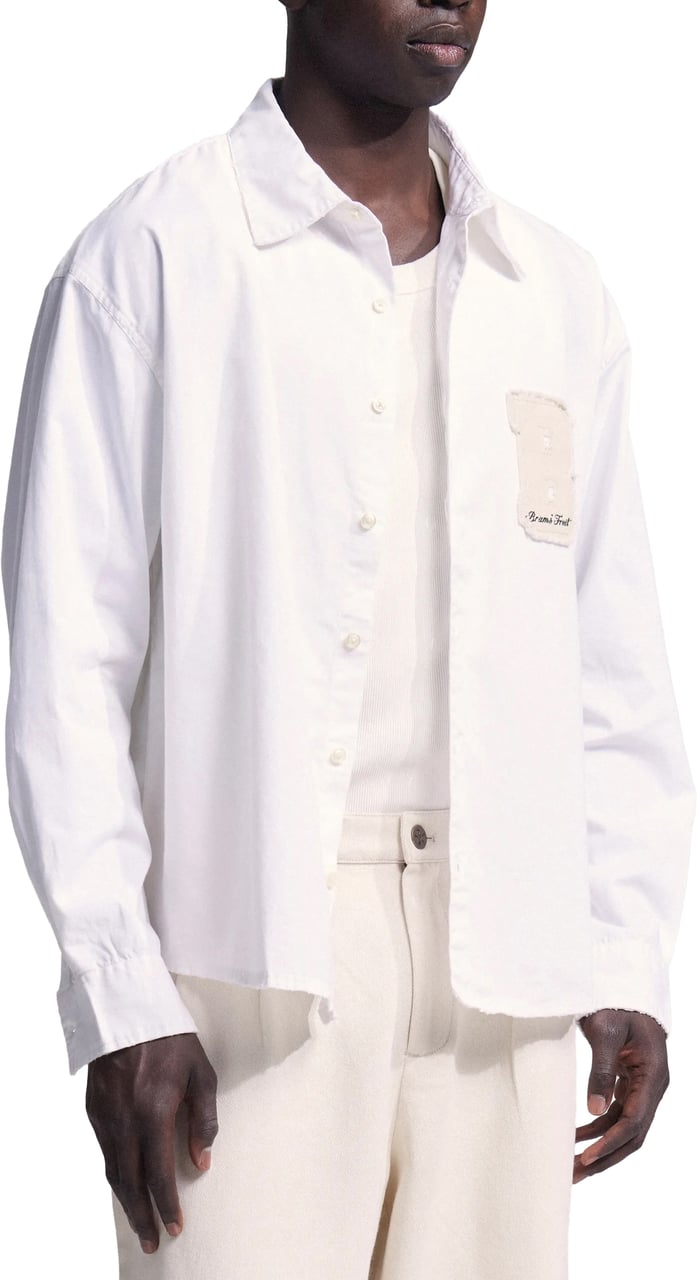 Bram's Fruit Longsleeve Varsity Shirt - White Wit
