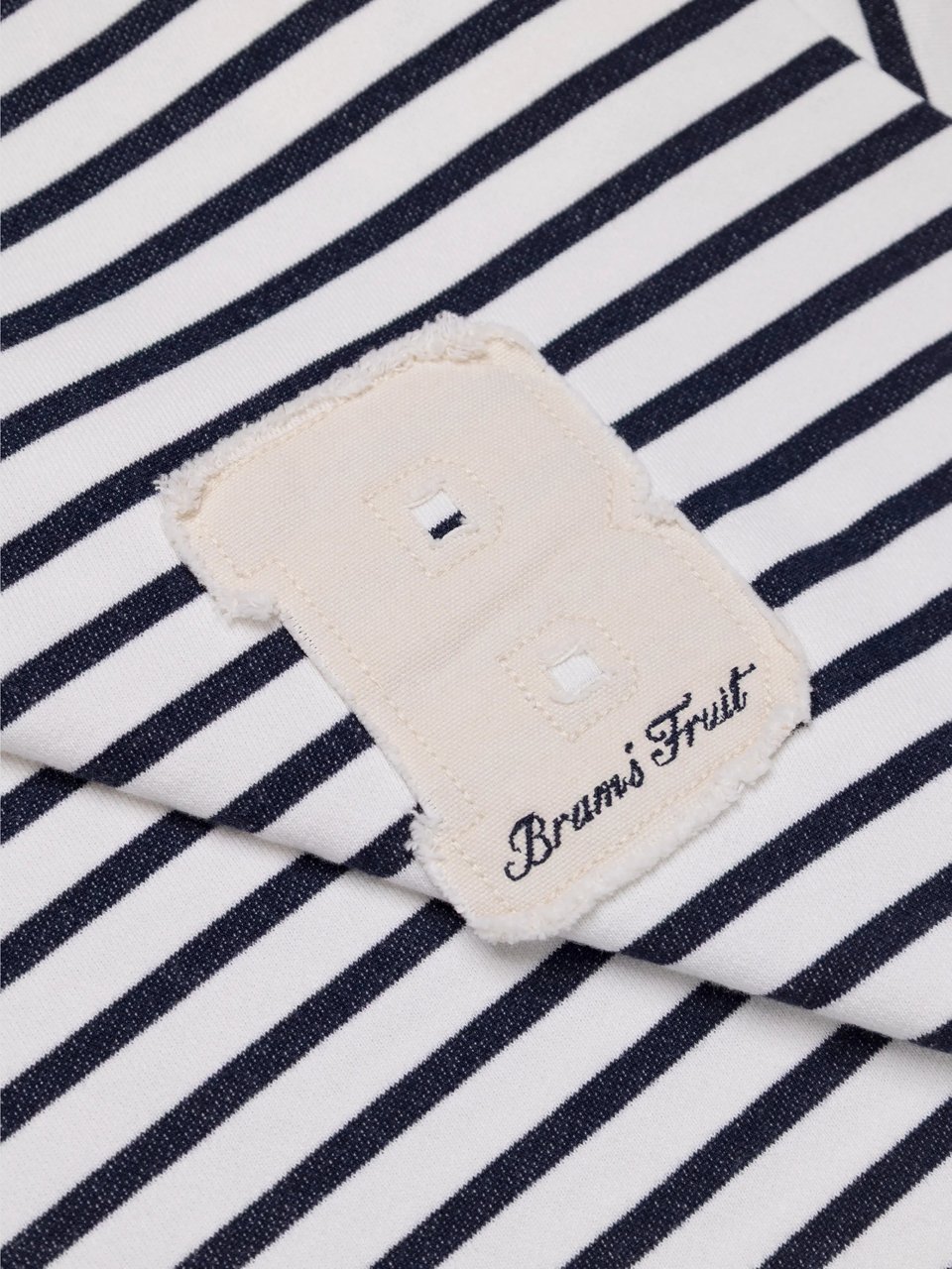 Bram's Fruit Varsity Striped Longsleeve - Navy Blauw