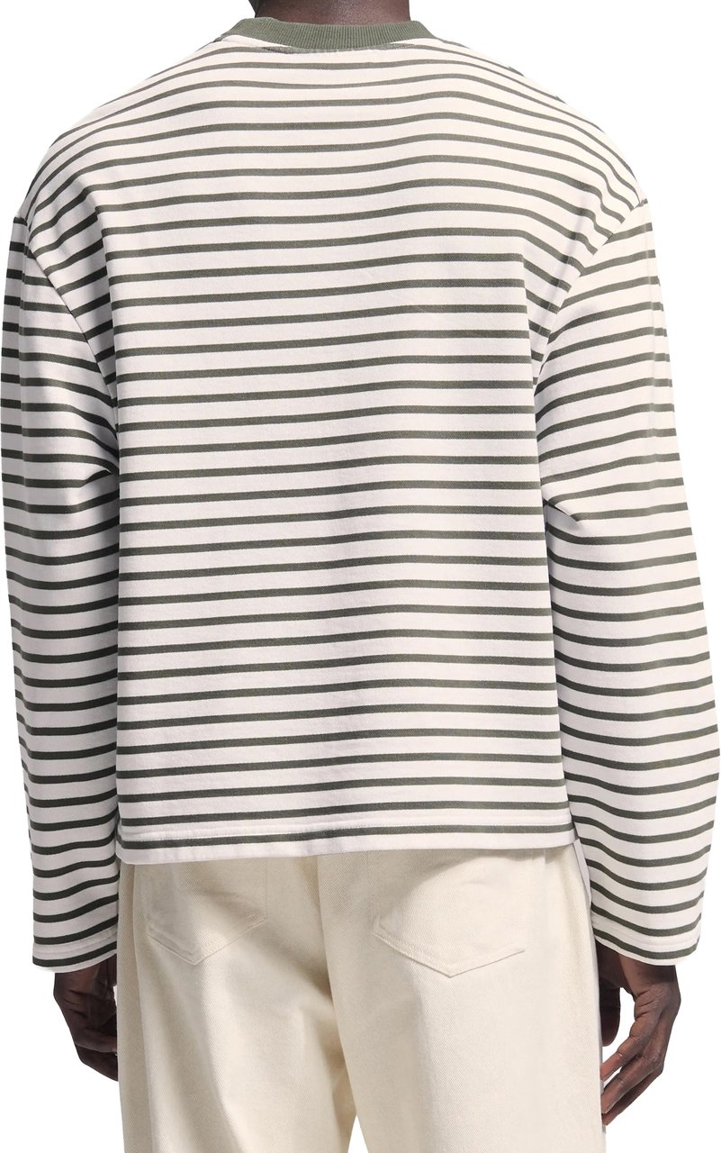 Bram's Fruit Varsity Striped Longsleeve - Olive Green Groen