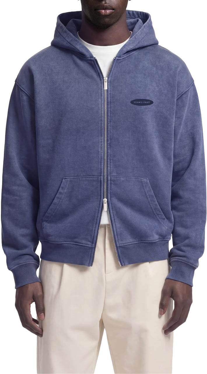 Bram's Fruit Distressed F*ck Off I'm Gardening Zipper Hoodie - Washed Midnight Blue Blauw