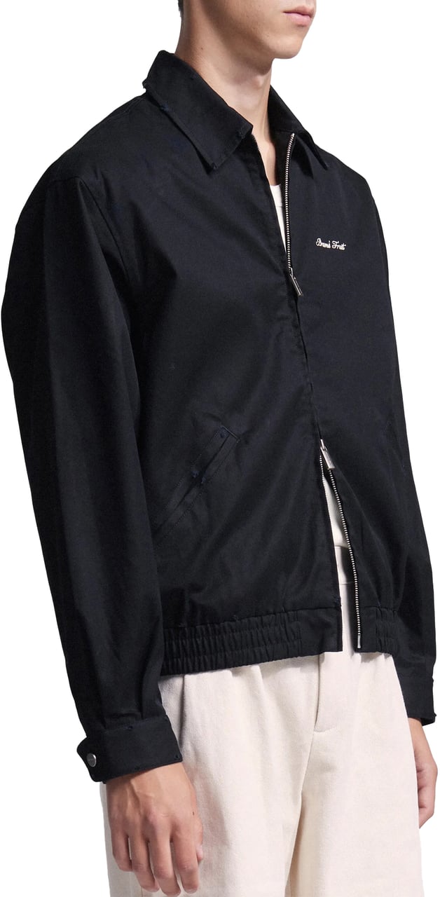Bram's Fruit Script Logo Distressed Jacket - Black Zwart