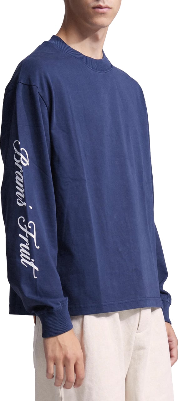 Bram's Fruit Script Logo Longsleeve - Navy Blauw