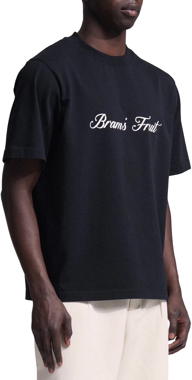 Bram's Fruit Script Logo T-shirt - Black Zwart