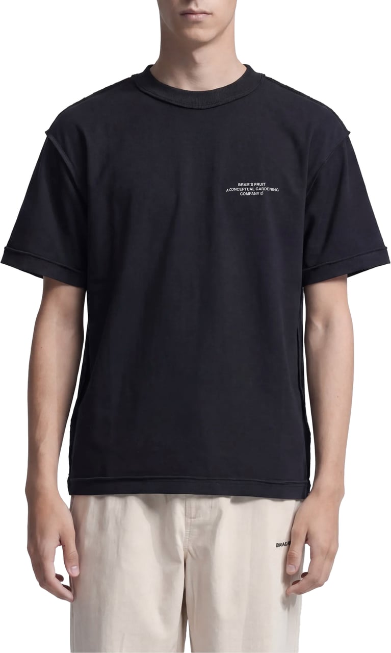 Bram's Fruit Stamp Inside Out T-shirt - Black Zwart